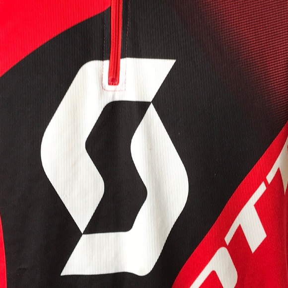 Scott 1/4 zipper 3 back pockets bike jersey - Picture 6 of 9